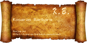 Kosaras Barbara névjegykártya